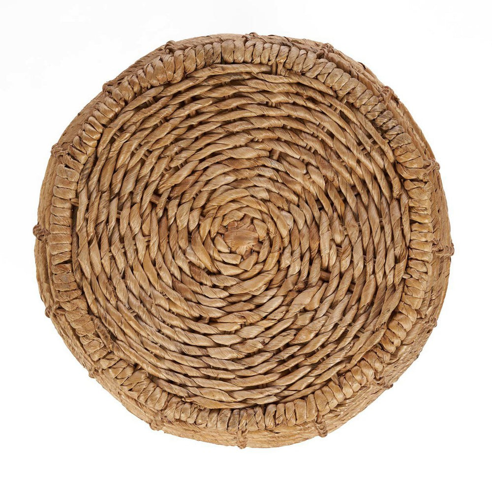 Brown woven banana leaf round stool