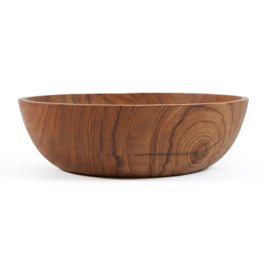 Brown teak root wooden snack bowl