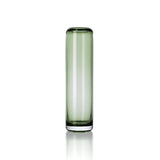 Green glass vase on a white background