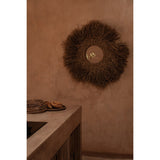 Brown woven rattan food cover