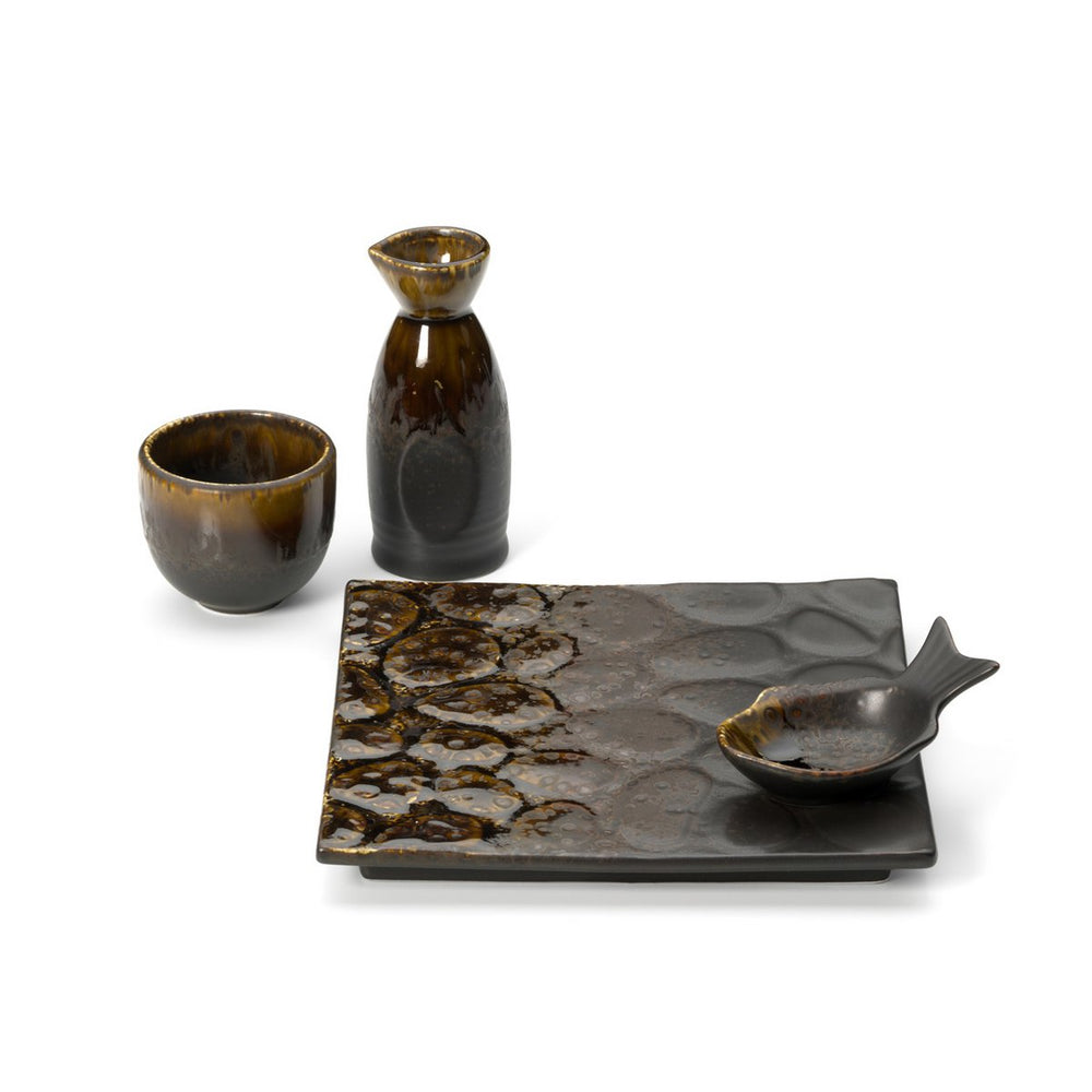 Brown ceramic saké pourer