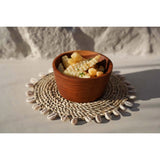 Natural raffia shell pan coaster