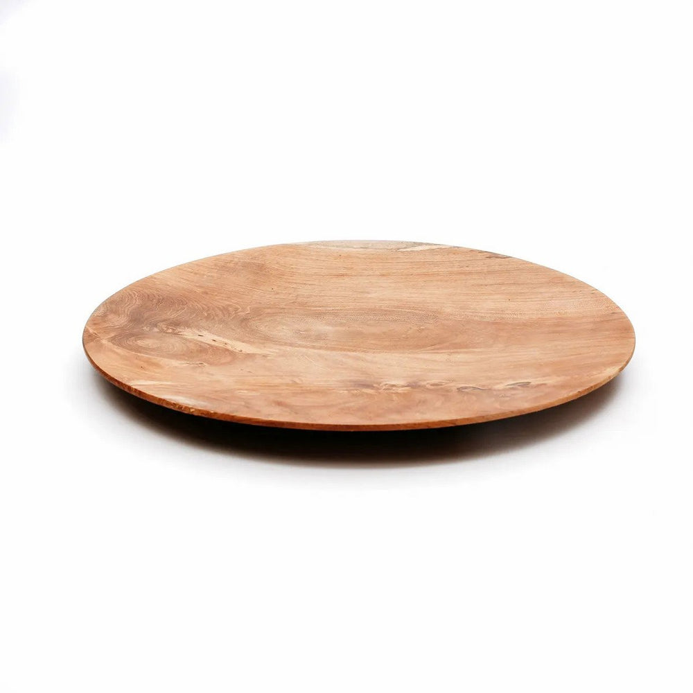 Round teak wood plate