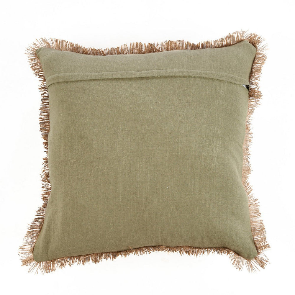 Forest green cotton cushion cover