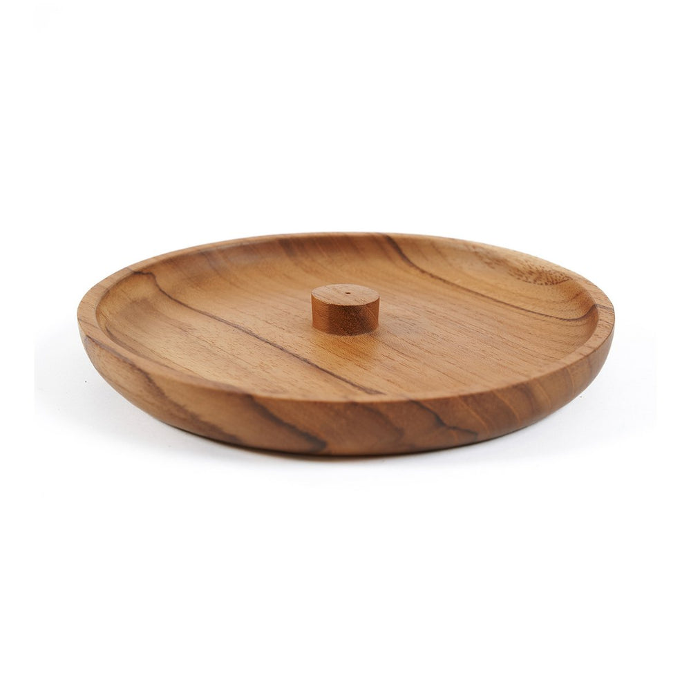 Natural teak wood incense holder