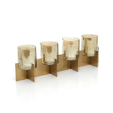 Gold brass 4-arm candle holder