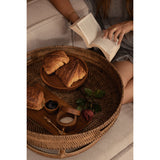Brown teak wood cake dish