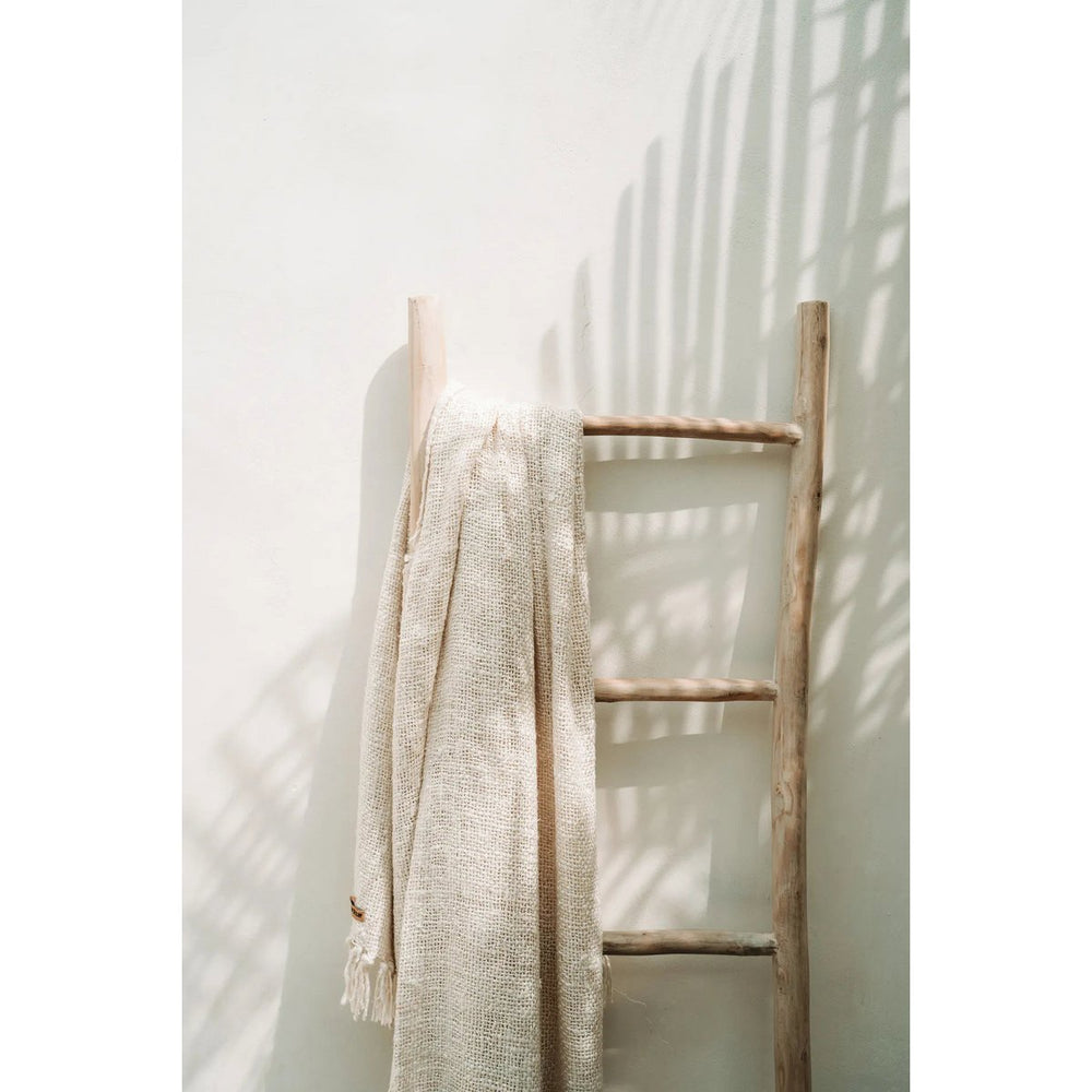 Natural wood ladder