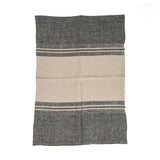 Natural black striped linen kitchen towel