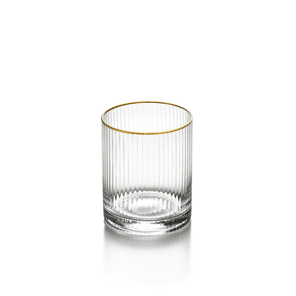Gold rimmed glass lowball glass