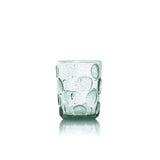 Aqua frosted glass water glass with dotted texture