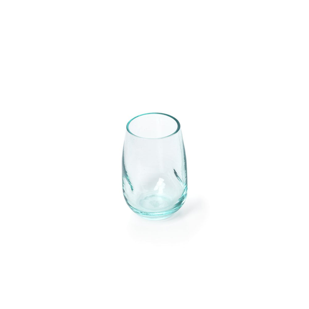 Blue recycled glass drinking glass