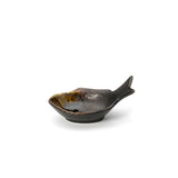 Brown ceramic fish shaped bowl