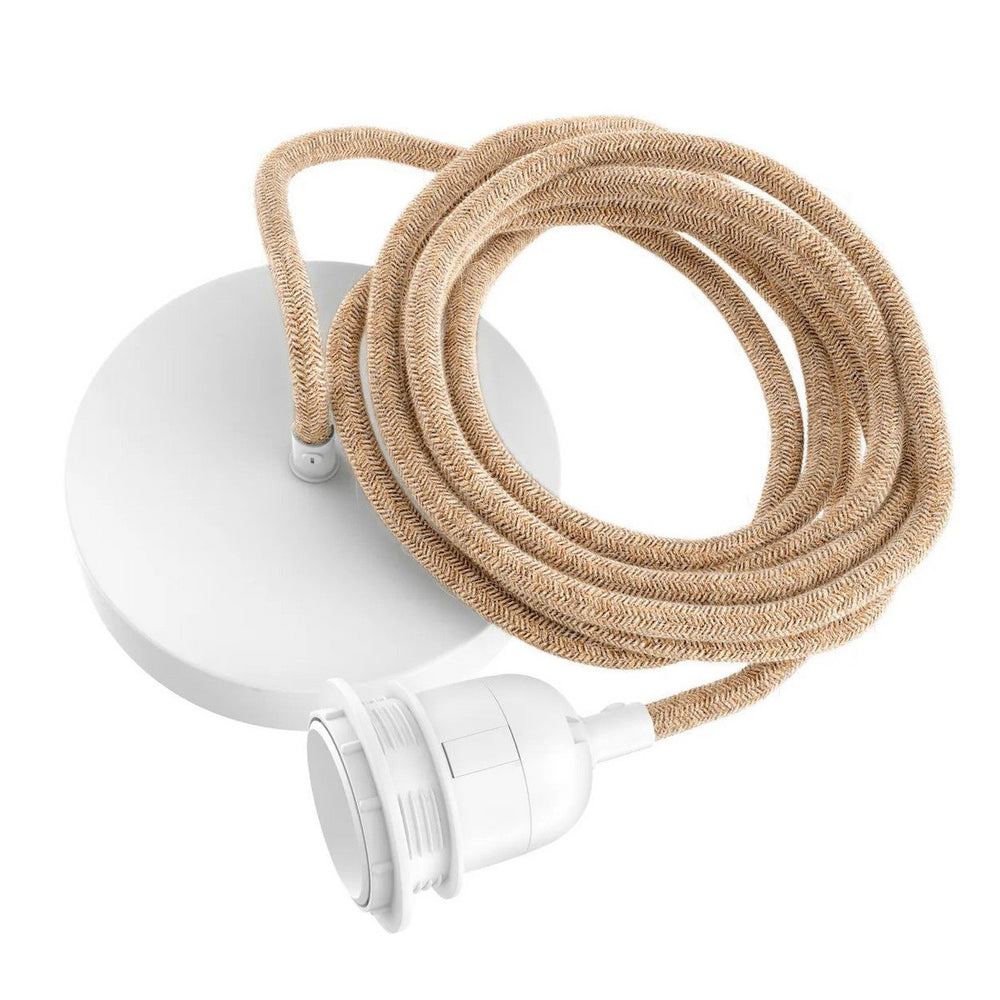Natural white cotton ceiling lamp fitting