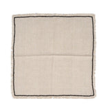 Natural linen napkin with black edge