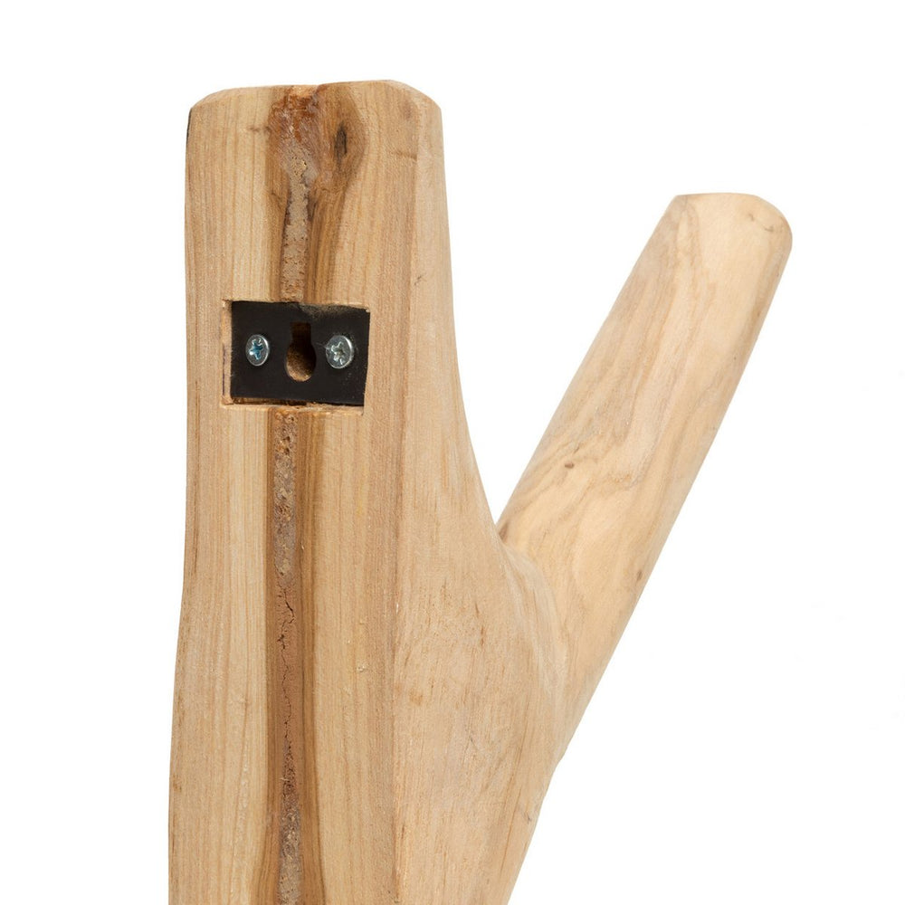Natural teak wood coat hook