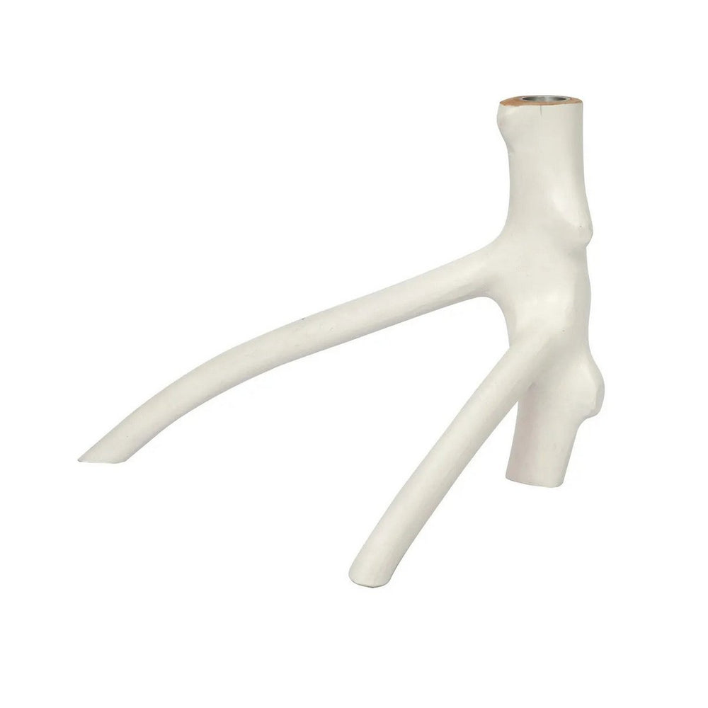 White ceramic antler-shaped vase on a white background