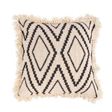 Black geometric cotton cushion cover
