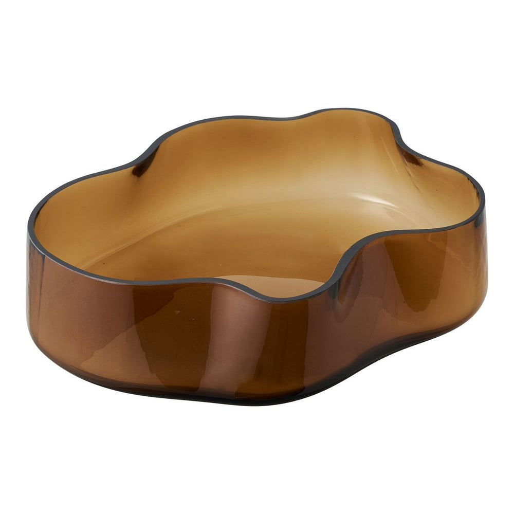 Smoked brown glass tray