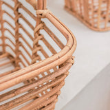 Beige woven rattan storage basket