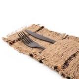 Beige and black cotton cutlery holder