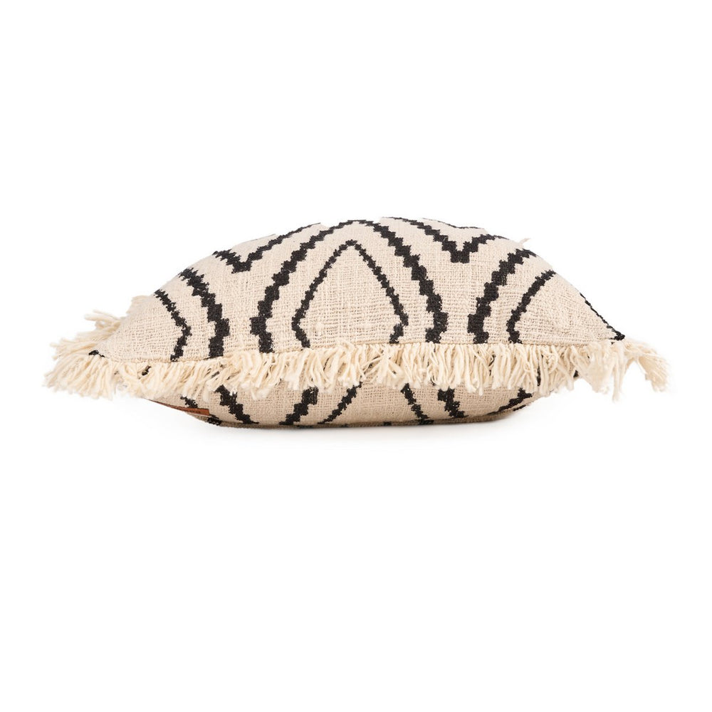 Black geometric cotton cushion cover