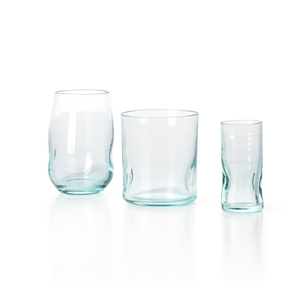 Blue recycled glass drinking glass