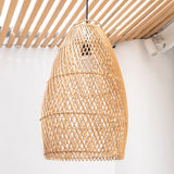 Beige woven rattan ceiling lampshade