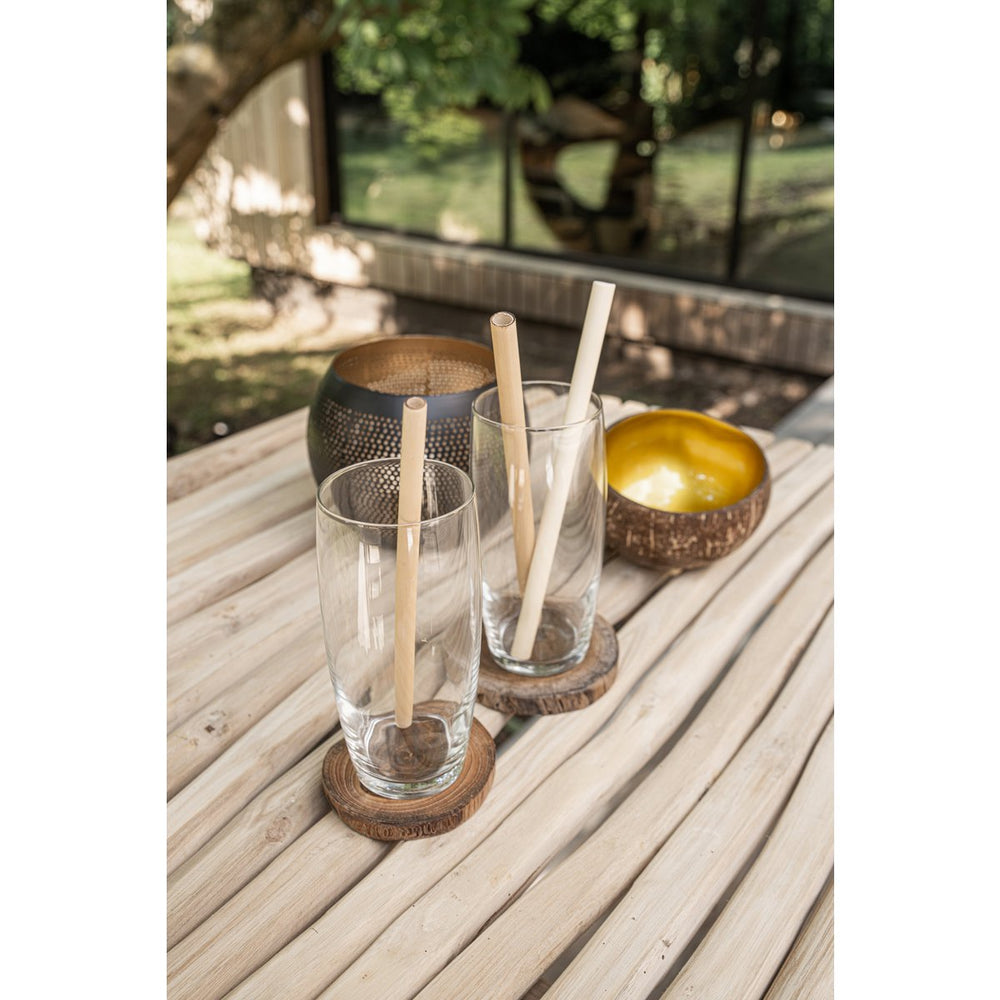 Black and gold pierced brass ball candle holder