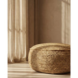 Natural woven raffia pouffe