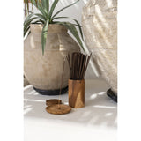 Natural teak wood incense holder