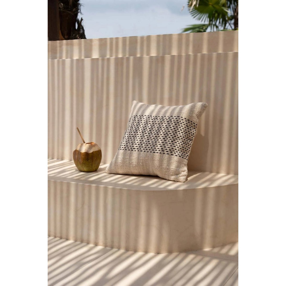 Natural black cotton cushion cover