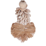 Brown woven grass leaf keychain