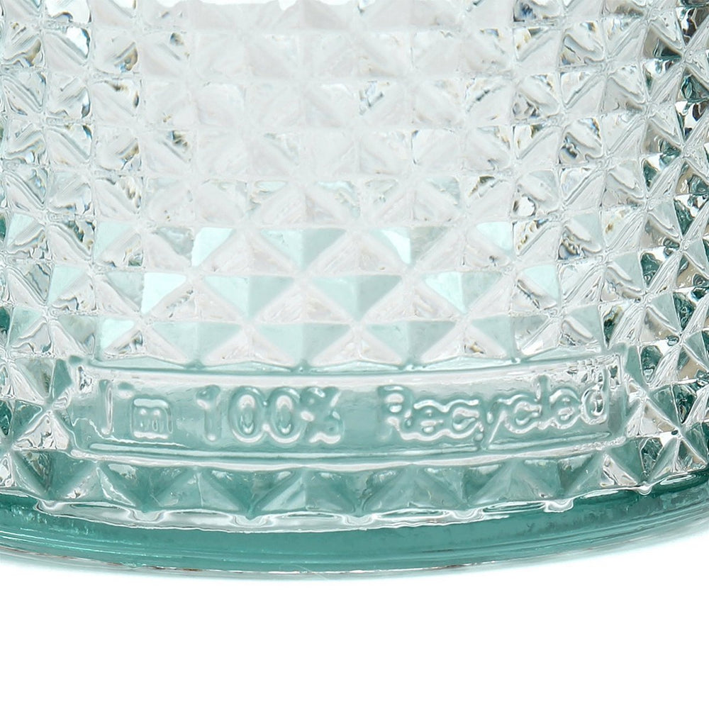 Blue recycled glass faceted tumbler