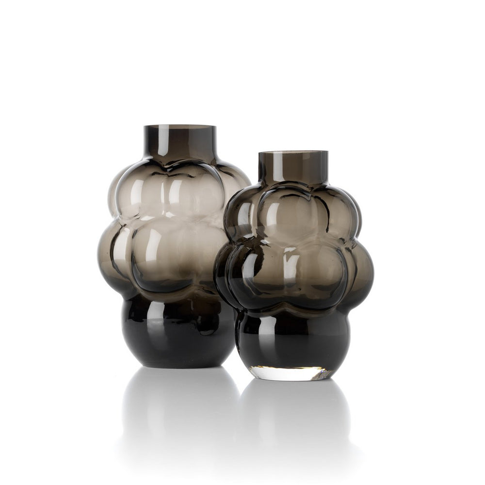 Dark grey recycled glass grape-shaped vase
