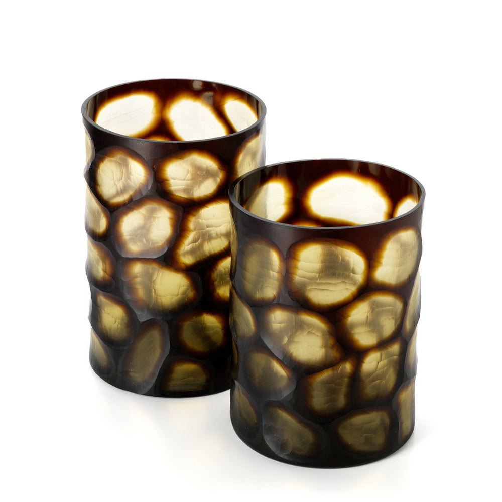 Gold tortoiseshell glass vase