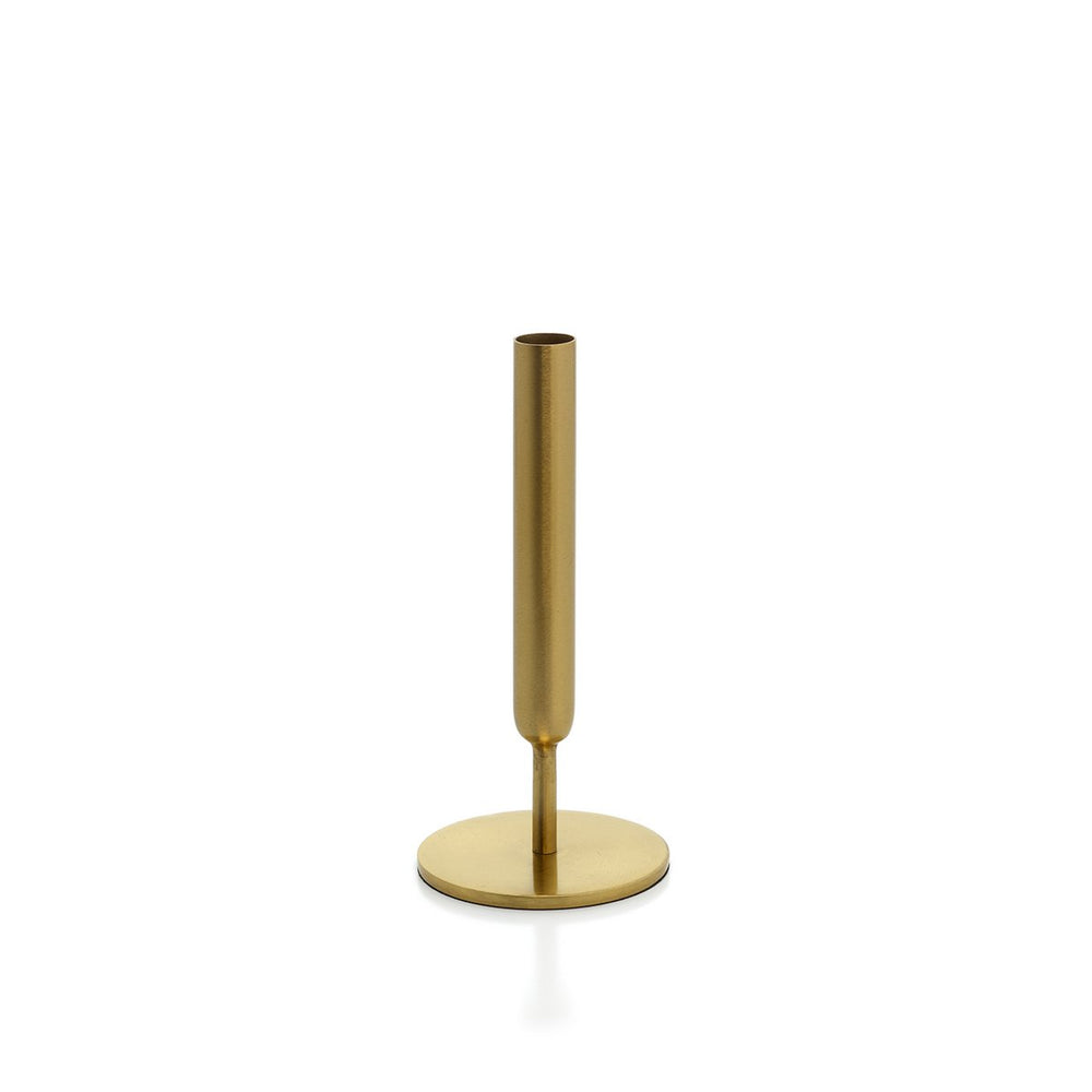 Gold candle holder on a white background