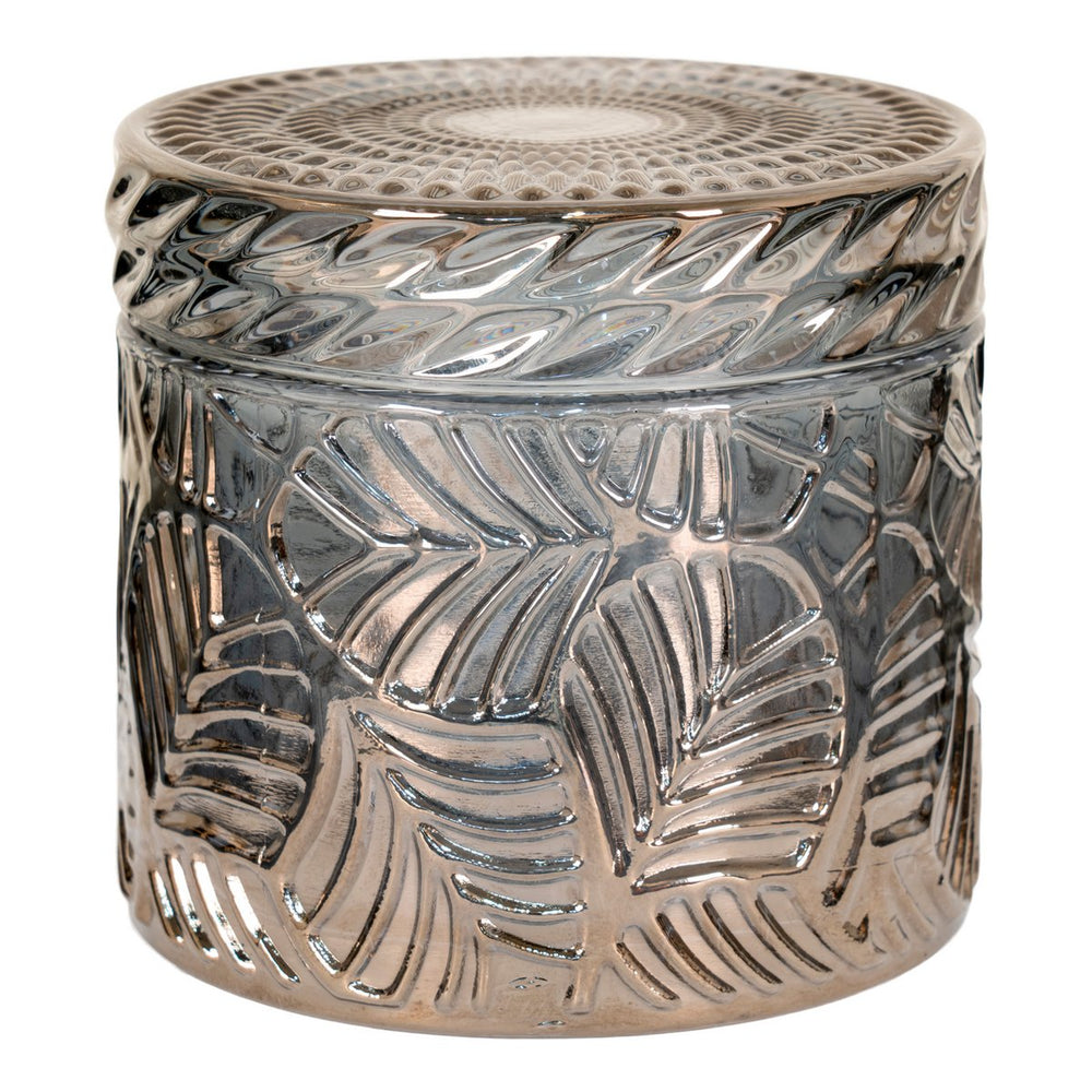 Smoked glass decorative jars set of two