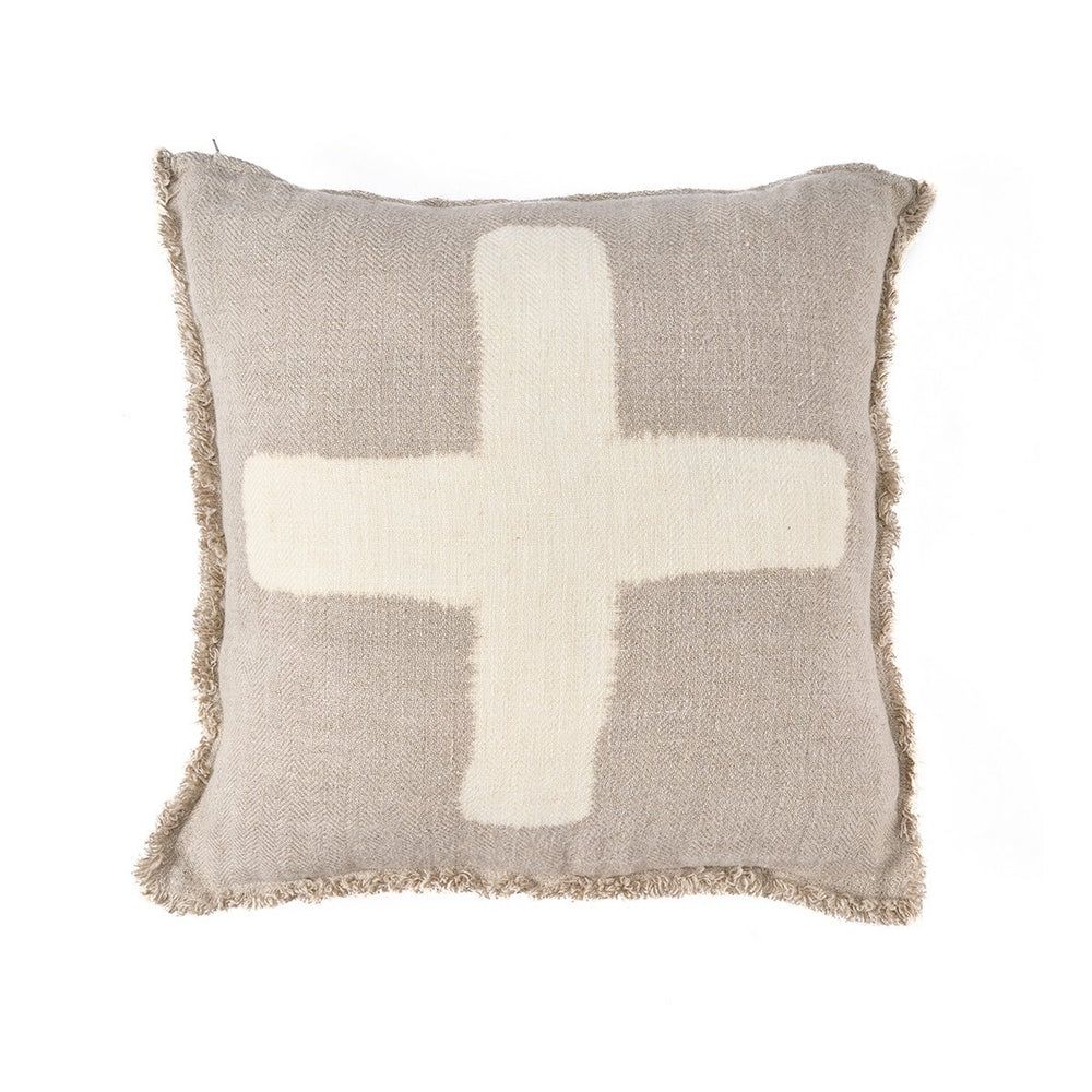 Natural white linen cushion cover