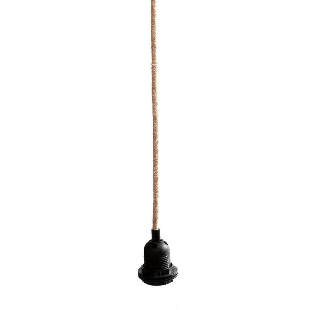 Black cotton wrapped ceiling fitting lamp