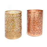 Gold brass zigzag candle holder