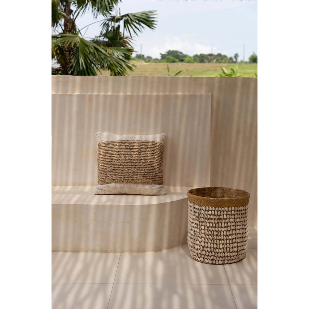Pandan basket with shell embellishments