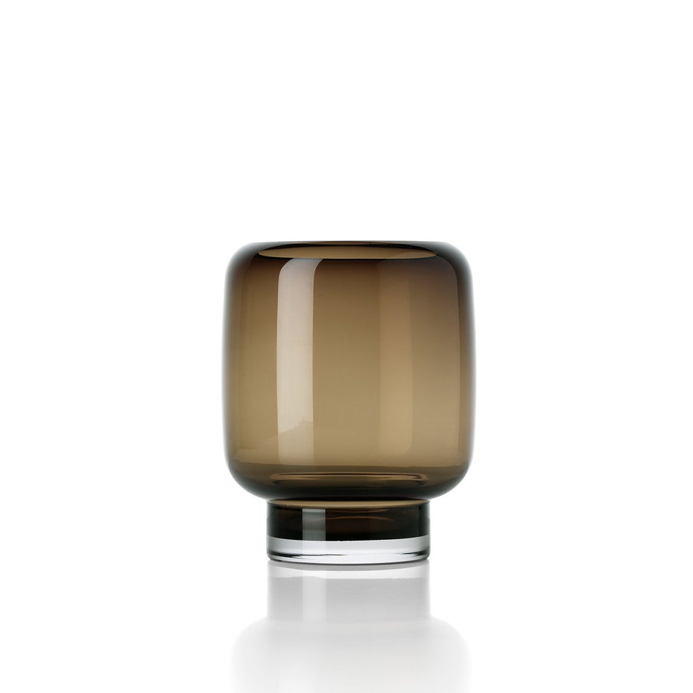 Brown smoky glass cube vase