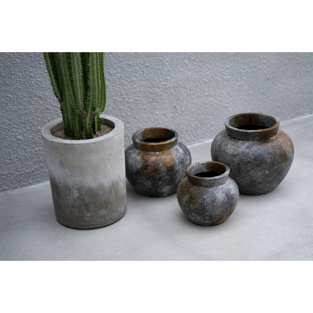 Antique grey terracotta vase
