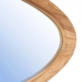 Beige teak wood organic mirror