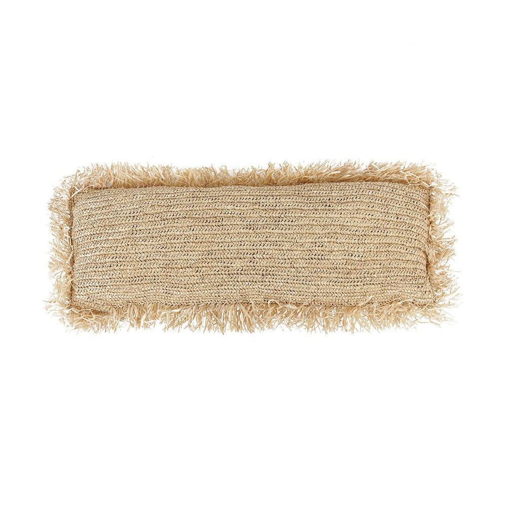 Natural raffia rectangular cushion cover