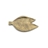 Bronze fish-shaped dish on a white background