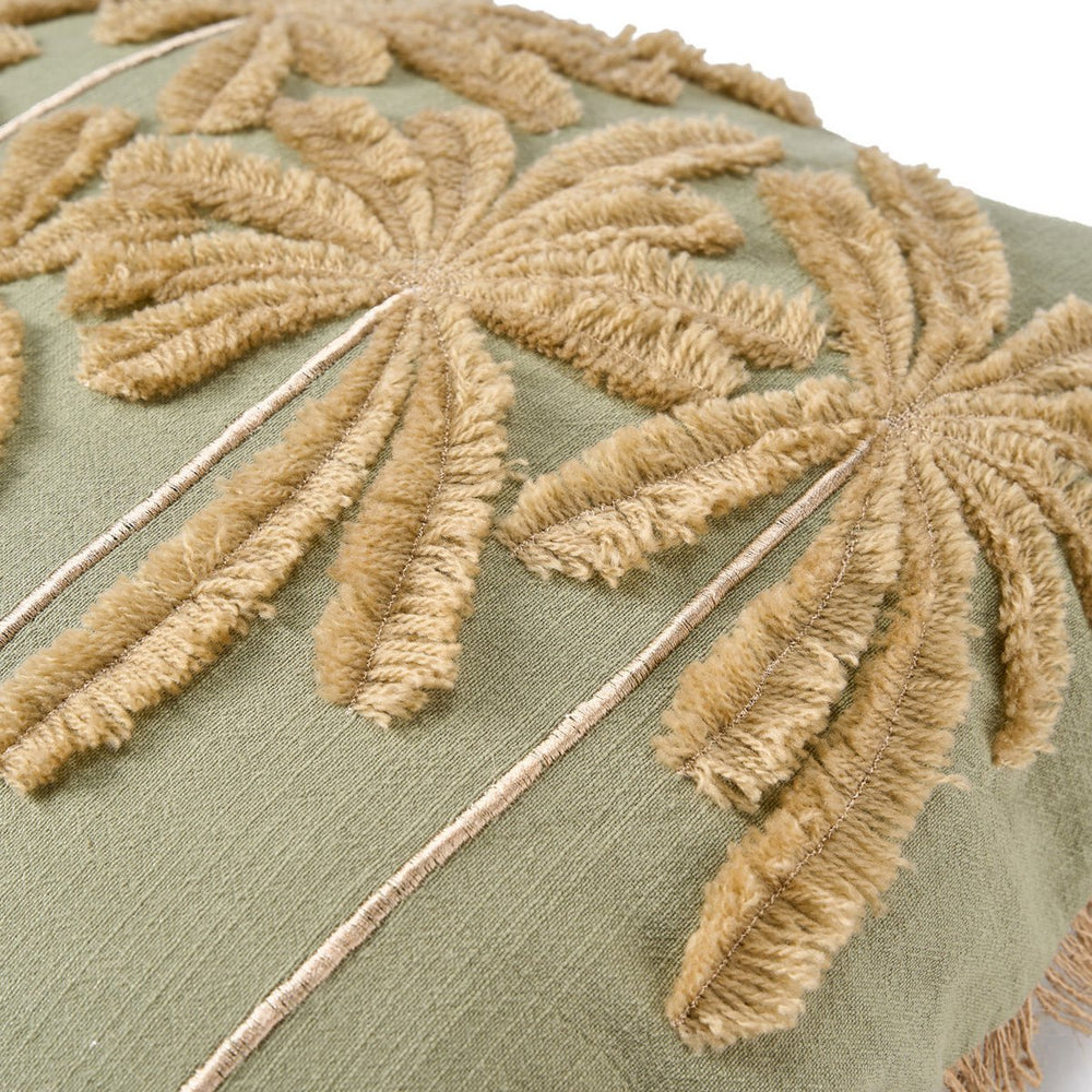 Forest green cotton cushion cover