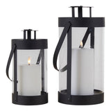 Black steel and glass lantern