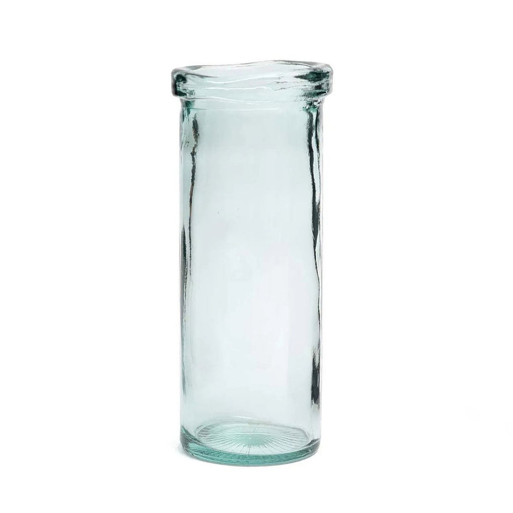 Blue recycled glass vase